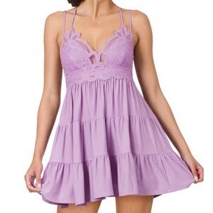 Crochet lace cami dress